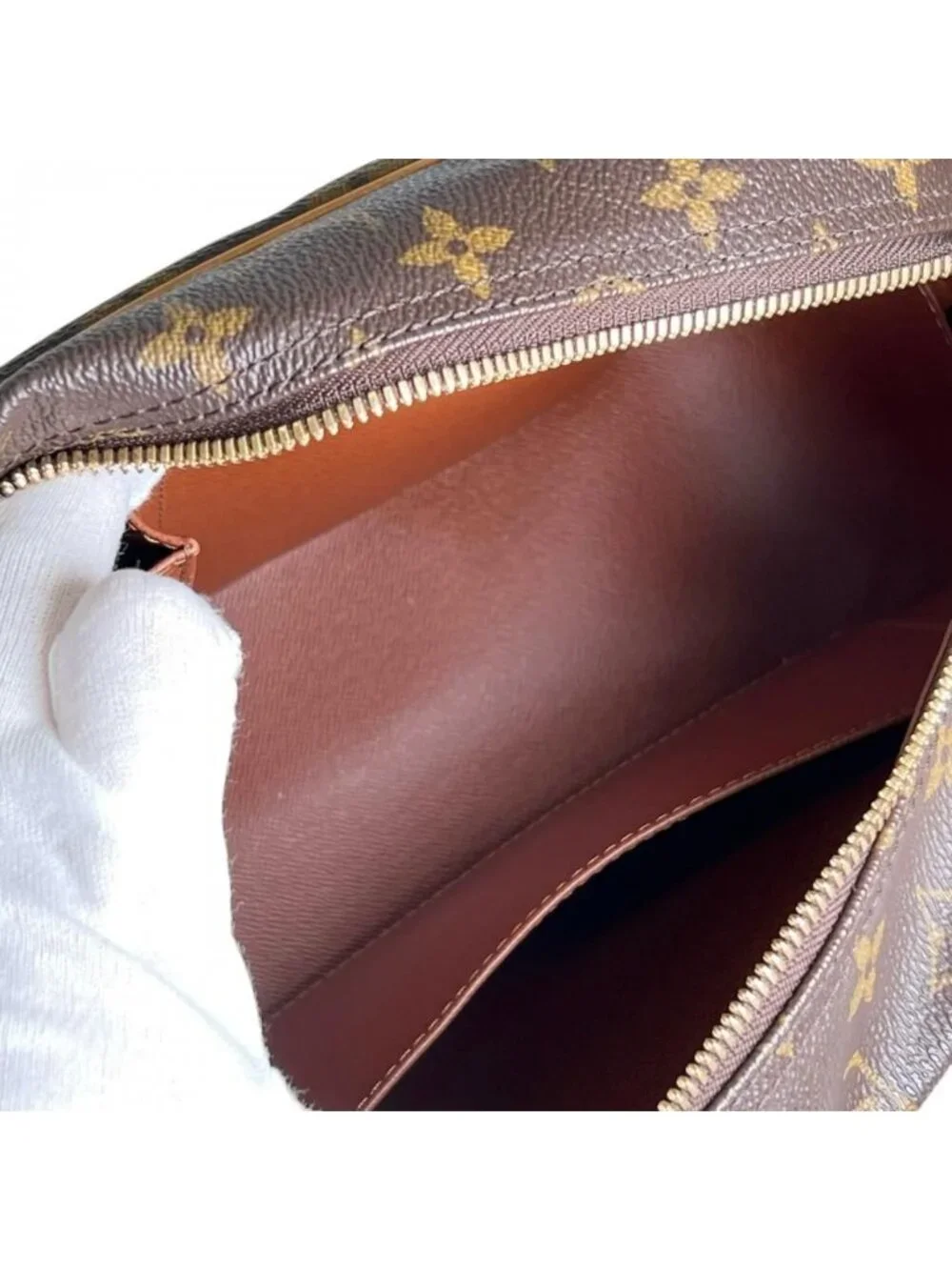 Louis Vuitton Cite MM Square Shoulder Bag Monogram Canvas Brown Gold